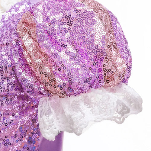 2024 Fancy Girls Rapunzel Light up Costume Toddler Cosplay Film Tangled Fairy Tale Princess Glowing LED Dress Kids Birthday Gown